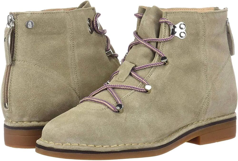 Hush Puppies Catelyn Womens 7 Taupe Hiker Boots Lace Up Zip Back Outdoor